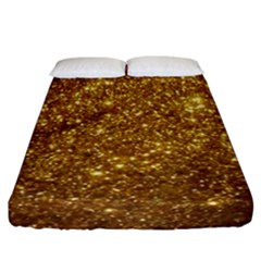 Gold Glitters Metallic Finish Party Texture Background Faux Shine Pattern Fitted Sheet (california King Size) by genx
