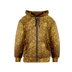 Gold Glitters Metallic Finish Party Texture Background Faux Shine Pattern Kids  Zipper Hoodie by genx