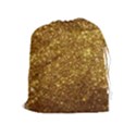 Gold Glitters metallic finish party texture background faux shine pattern Drawstring Pouch (XL) View1