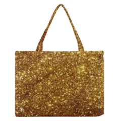 Gold Glitters Metallic Finish Party Texture Background Faux Shine Pattern Zipper Medium Tote Bag by genx