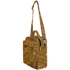 Gold Glitters Metallic Finish Party Texture Background Faux Shine Pattern Crossbody Day Bag by genx