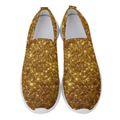 Gold Glitters Metallic Finish Party Texture Background Faux Shine Pattern Women s Slip On Sneakers by genx