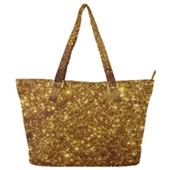 Gold Glitters Metallic Finish Party Texture Background Faux Shine Pattern Full Print Shoulder Bag by genx