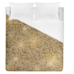 Retro Gold Glitters Golden Disco Ball Optical Illusion Duvet Cover (queen Size) by genx