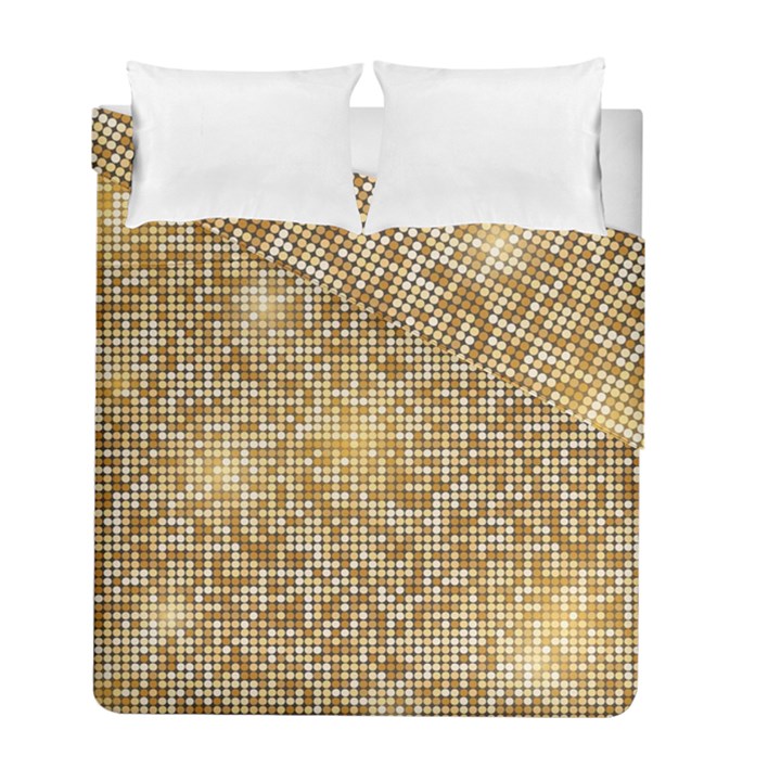 Retro Gold Glitters Golden Disco Ball optical illusion Duvet Cover Double Side (Full/ Double Size)