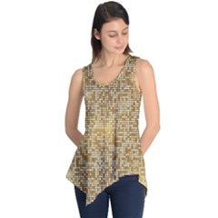 Retro Gold Glitters Golden Disco Ball Optical Illusion Sleeveless Tunic by genx