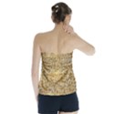 Retro Gold Glitters Golden Disco Ball optical illusion Strapless Top View2