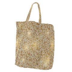 Retro Gold Glitters Golden Disco Ball Optical Illusion Giant Grocery Tote by genx