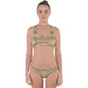 Retro Gold Glitters Golden Disco Ball optical illusion Cross Back Hipster Bikini Set View1