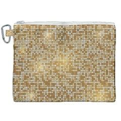 Retro Gold Glitters Golden Disco Ball Optical Illusion Canvas Cosmetic Bag (xxl) by genx