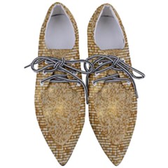 Retro Gold Glitters Golden Disco Ball Optical Illusion Women s Pointed Oxford Shoes by genx