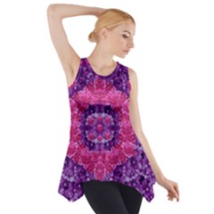 Flowers And Purple Suprise To Love And Enjoy Side Drop Tank Tunic by pepitasart