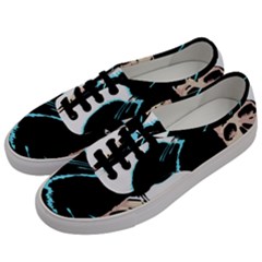 Black Cat & Halloween Skull Men s Classic Low Top Sneakers by gothicandhalloweenstore