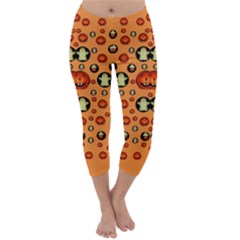 Happy Pumkins And Ghosts And  They Love The Season Capri Winter Leggings 