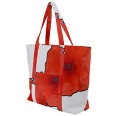 Coquelicots Fleurs Zip Up Canvas Bag by kcreatif