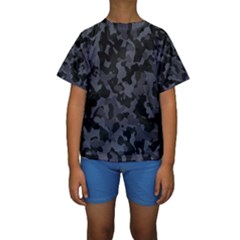 Camouflage Violet Kids  Short Sleeve Swimwear by kcreatif