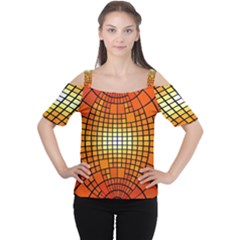 Pattern Background Rings Circle Cutout Shoulder Tee