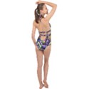 Cassette Many Record Graphics Halter Front Plunge Swimsuit View2
