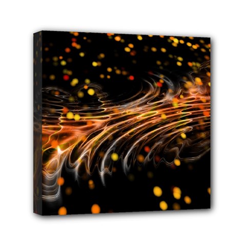 Abstract Background Particles Wave Mini Canvas 6  X 6  (stretched) by Wegoenart