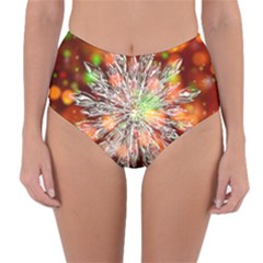 Ice Crystal Crystal Snowflake Bokeh Reversible High-waist Bikini Bottoms by Wegoenart