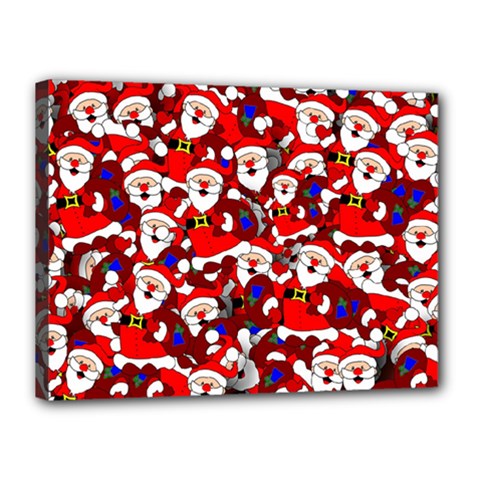 Nicholas Santa Christmas Pattern Canvas 16  X 12  (stretched) by Wegoenart