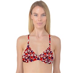 Nicholas Santa Christmas Pattern Reversible Tri Bikini Top