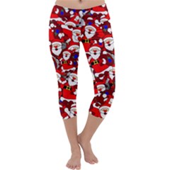 Nicholas Santa Christmas Pattern Capri Yoga Leggings