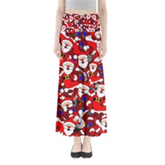 Nicholas Santa Christmas Pattern Full Length Maxi Skirt