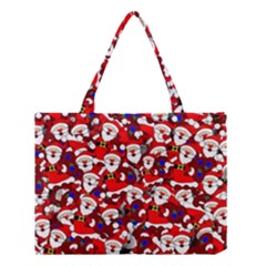 Nicholas Santa Christmas Pattern Medium Tote Bag by Wegoenart