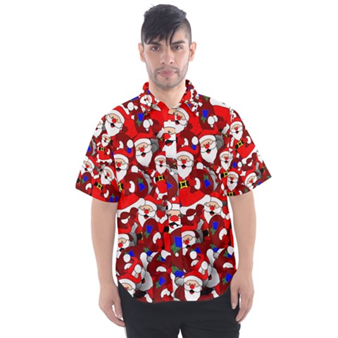 Nicholas Santa Christmas Pattern Men s Short Sleeve Shirt by Wegoenart