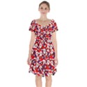 Nicholas Santa Christmas Pattern Short Sleeve Bardot Dress View1