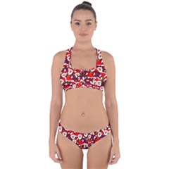 Nicholas Santa Christmas Pattern Cross Back Hipster Bikini Set by Wegoenart