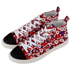 Nicholas Santa Christmas Pattern Men s Mid-top Canvas Sneakers by Wegoenart