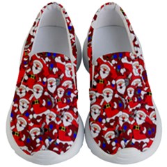 Nicholas Santa Christmas Pattern Kids Lightweight Slip Ons by Wegoenart