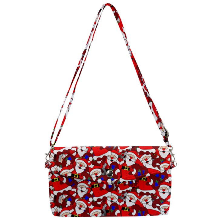 Nicholas Santa Christmas Pattern Removable Strap Clutch Bag