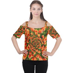 Tulips Arrangement Many Blossom Cutout Shoulder Tee