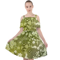 Flowers Abstract Background Cut Out Shoulders Chiffon Dress by Wegoenart