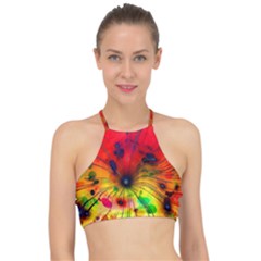 Color Background Structure Lines Racer Front Bikini Top by Wegoenart