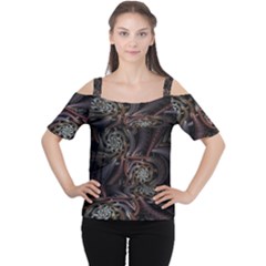 Geometry Mathematics Fractals 3d Cutout Shoulder Tee