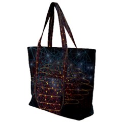 Network Abstract Connection Zip Up Canvas Bag by Wegoenart