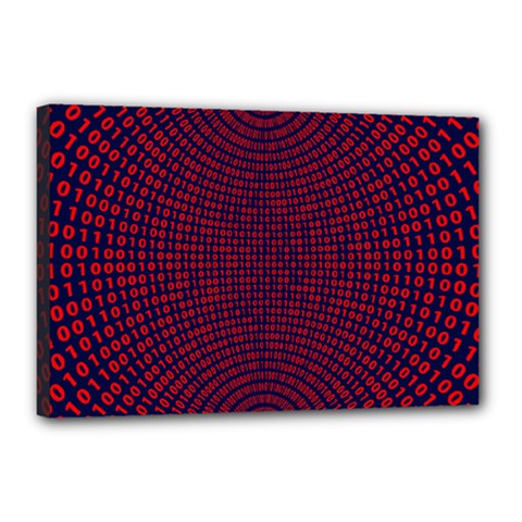 Binary Code Binary Binary System Canvas 18  X 12  (stretched) by Wegoenart