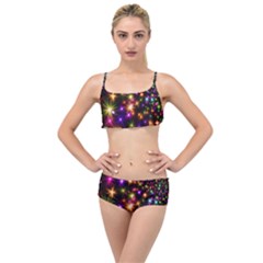 Star Colorful Christmas Abstract Layered Top Bikini Set