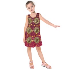 Block Chain Network Bitcoin Data Kids  Sleeveless Dress by Wegoenart