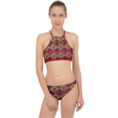 Block Chain Network Bitcoin Data Racer Front Bikini Set by Wegoenart