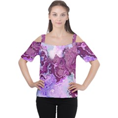 Abstract Texture Background Cutout Shoulder Tee