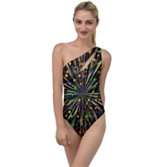 Explosion Abstract Pattern To One Side Swimsuit by Wegoenart