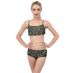 Explosion Abstract Pattern Layered Top Bikini Set