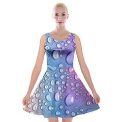 Drop Of Water Rainbow Wet Liquid Velvet Skater Dress by Wegoenart