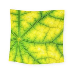 Photosynthesis Leaf Green Structure Square Tapestry (small) by Wegoenart