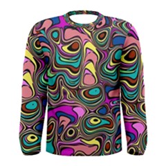 Bending Turn Distort Wave Modern Men s Long Sleeve Tee